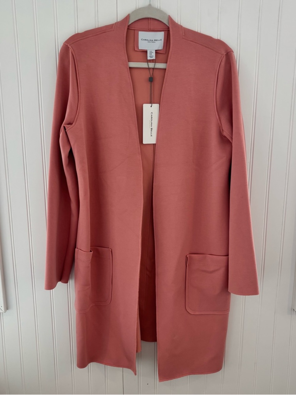 Carolina Belle Pink Open Front Long Cardigan
